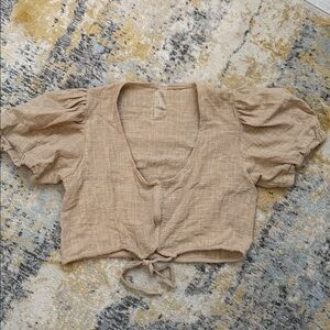 Ella Bella Stylish Tan Women's Crop-Top, S